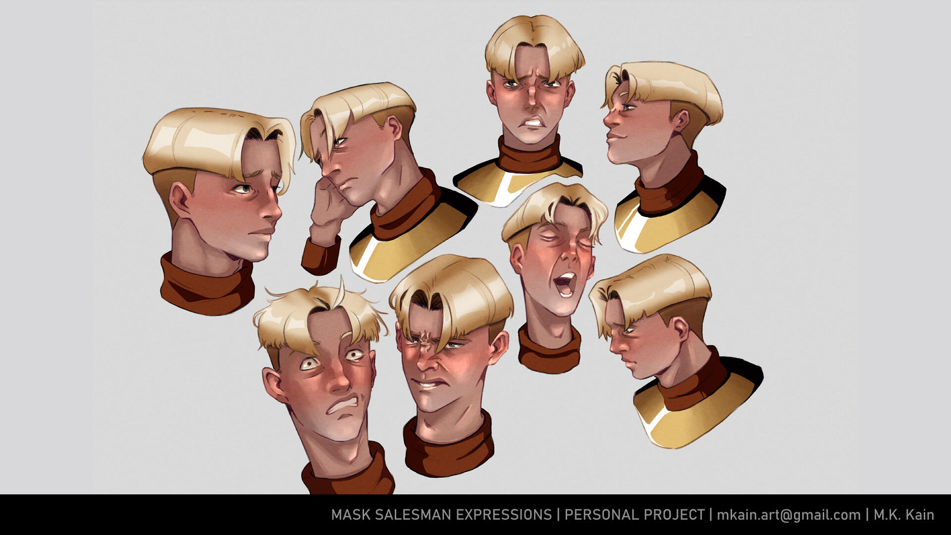 Mask Salesman Expressions | Personal Project | mkain.art@gmail.com | M.K. Kain Mask Salesman Expressions | Personal Project | mkain.art@gmail.com | M.K. Kain